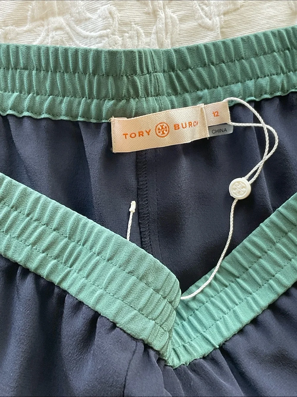 Tory Burch Black Wide-Leg Pants with Green Side Stripe brand new NO TAGS 🏷️ 12